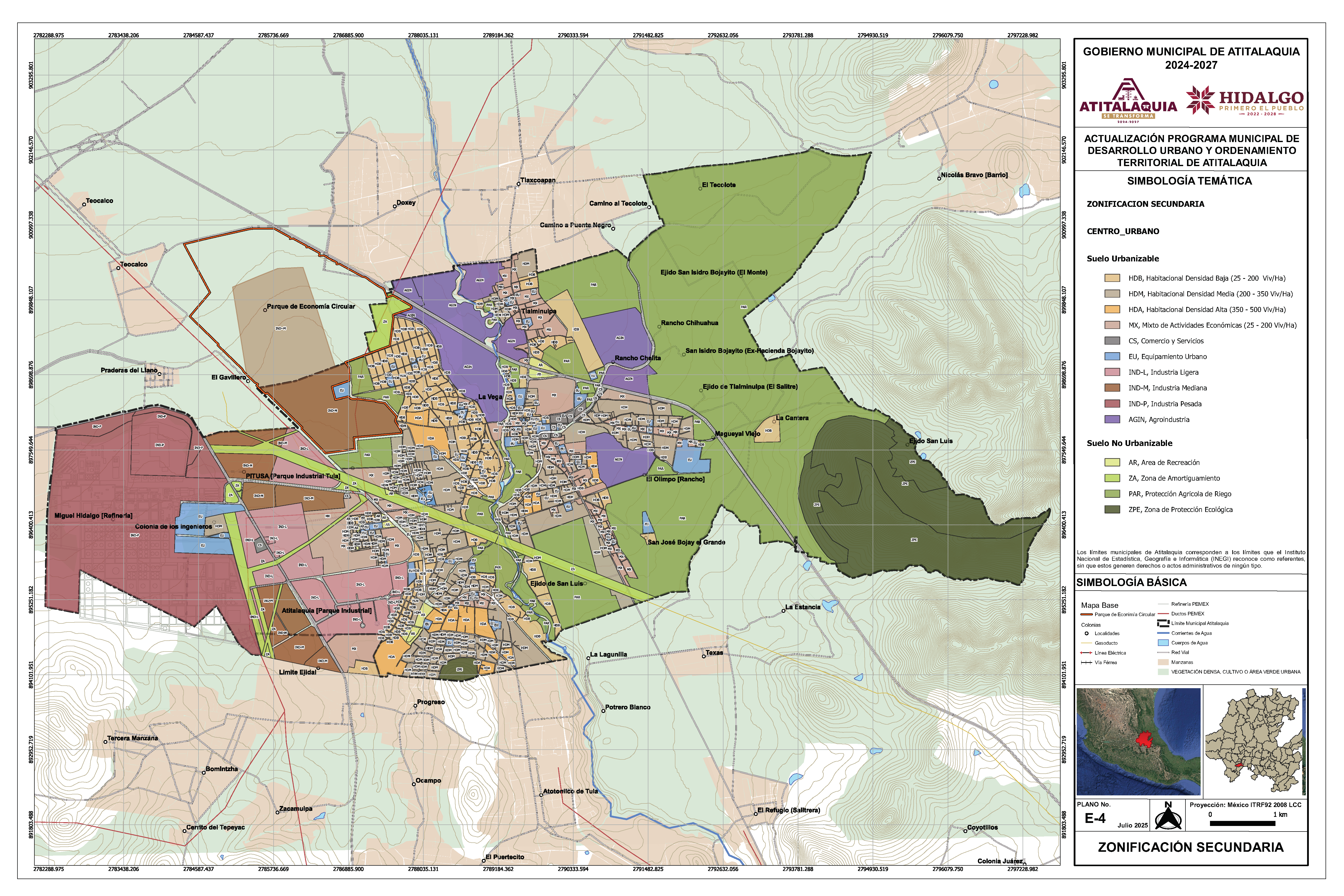 Mapa: E4 · Zonificación secundaria