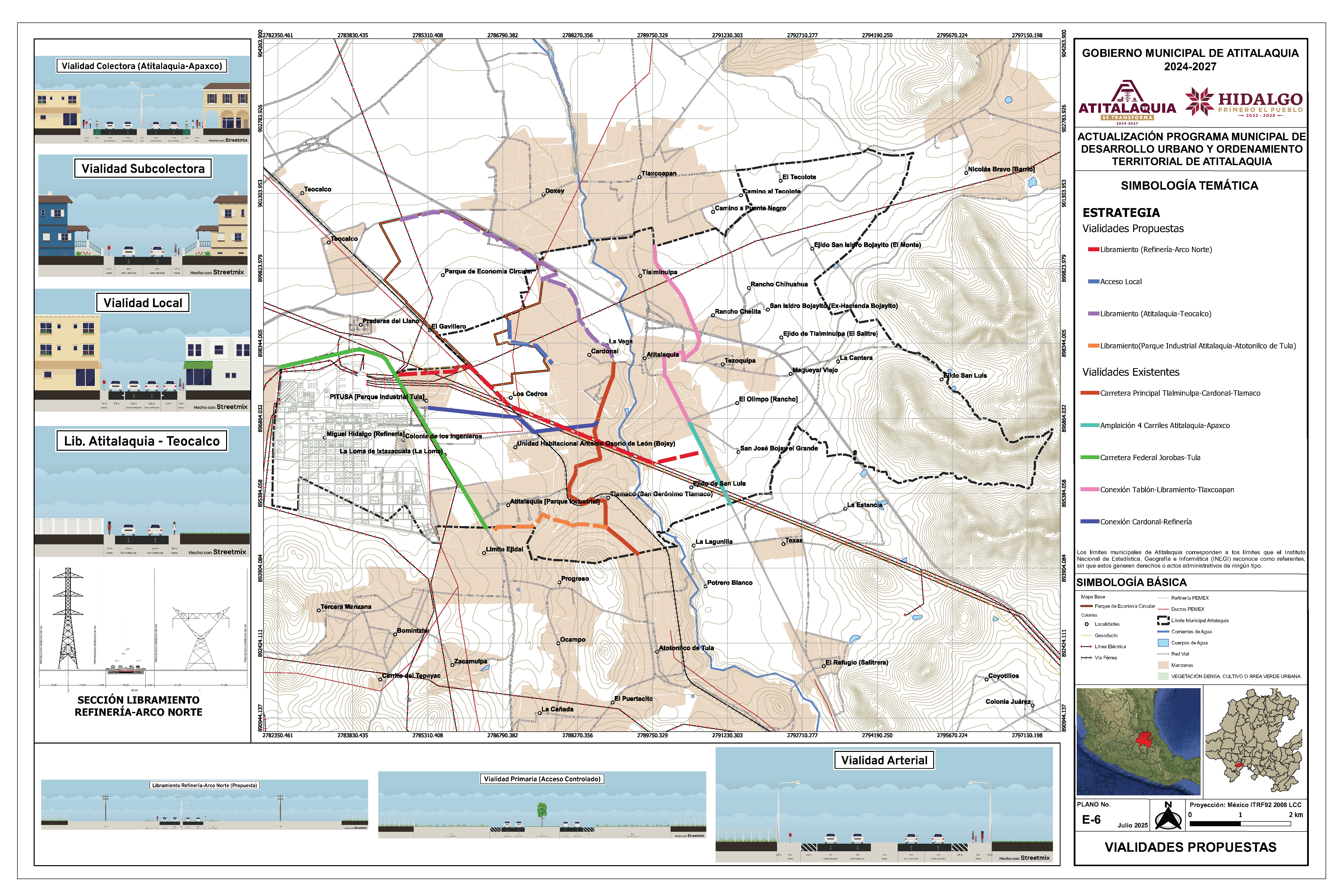 Mapa: E6 · Vialidades propuestas